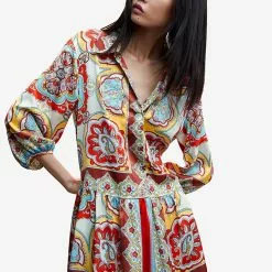 Mango Baroque Print Dress