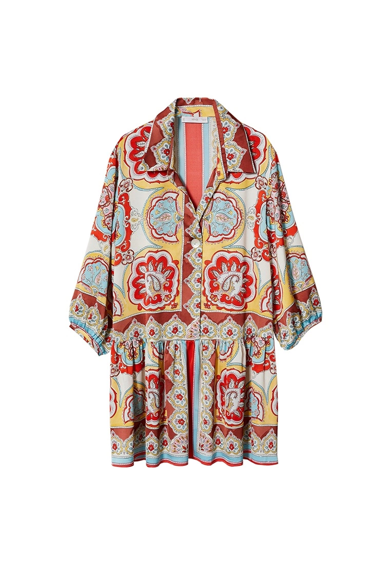 Mango Baroque Print Dress 9 Mango Baroque Print Dress - Image 7