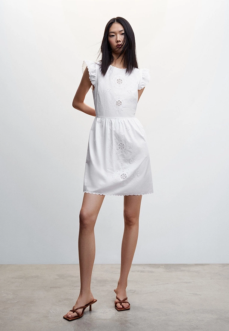 Mango Broderie Anglaise Cotton Dress 5 Mango Broderie Anglaise Cotton Dress - Image 3