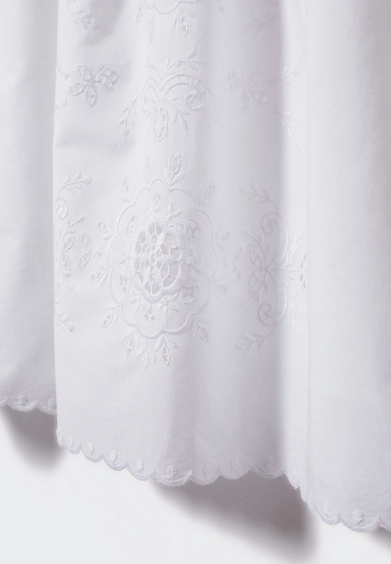 Mango Broderie Anglaise Cotton Dress 6 Mango Broderie Anglaise Cotton Dress - Image 4