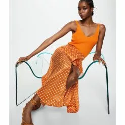 Mango Polka Dots Midi Skirt -Mango popular store mango 1115 7650326 4