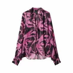 Mango Printed Chiffon Blouse -Mango popular store mango 1233 9329046 7