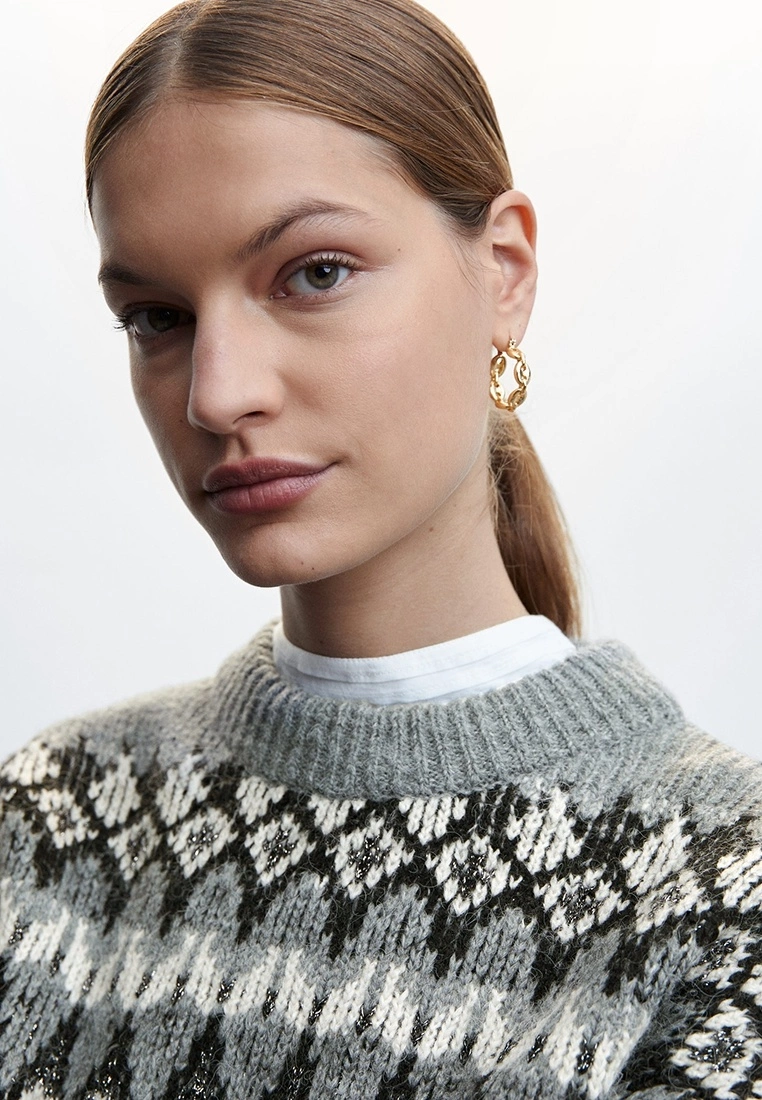 Mango Jersey Lurex Border Sweater 5 Mango Jersey Lurex Border Sweater - Image 3