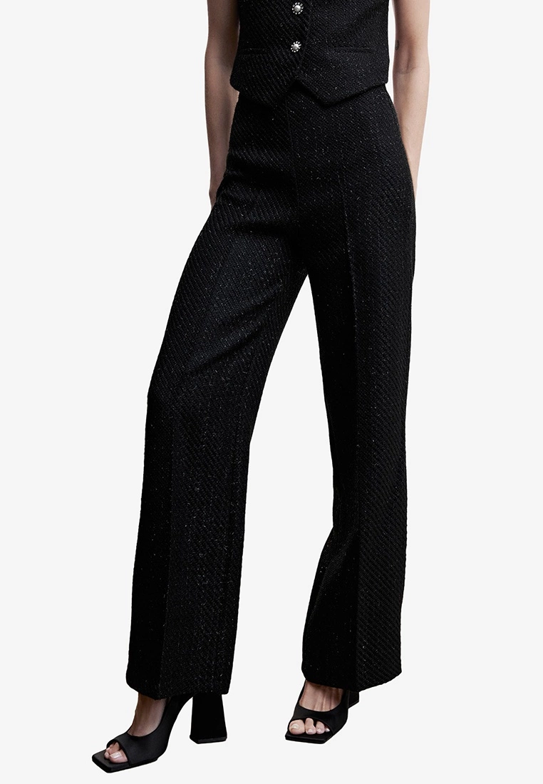 Mango Jewel Button Tweed Trousers 3 Mango Jewel Button Tweed Trousers