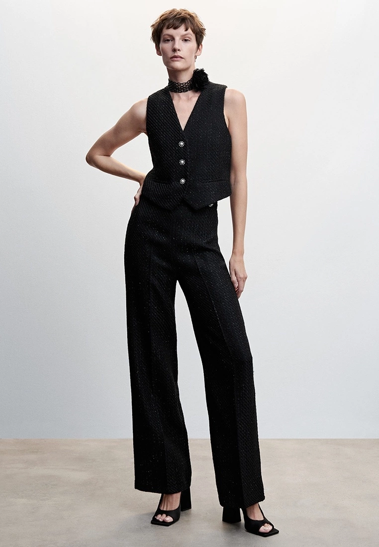 Mango Jewel Button Tweed Trousers 6 Mango Jewel Button Tweed Trousers - Image 4