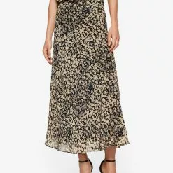Mango Animal-Print Flowing Skirt