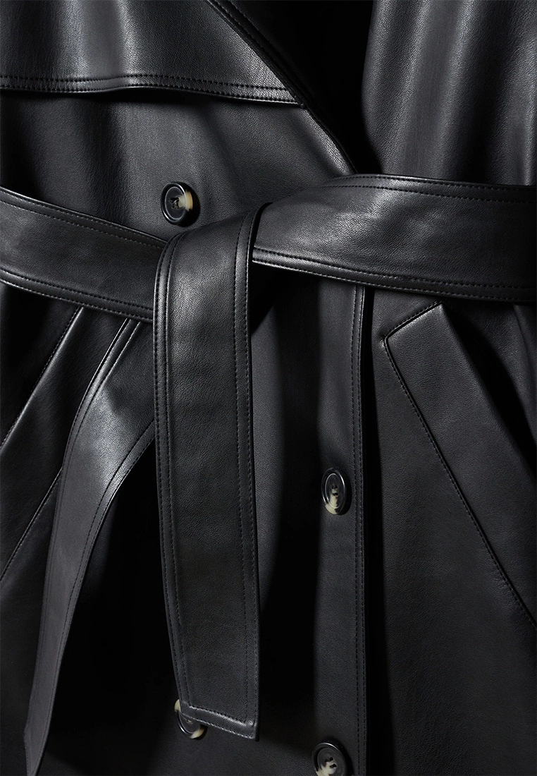 Mango Oversize Leather-Effect Trench Coat 7 Mango Oversize Leather-Effect Trench Coat - Image 5
