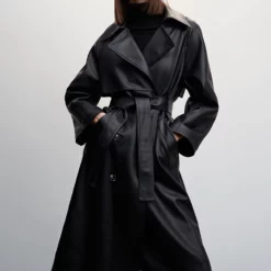 Mango Oversize Leather-Effect Trench Coat 15 Mango Oversize Leather-Effect Trench Coat -Mango popular store mango 1326 5729046 6
