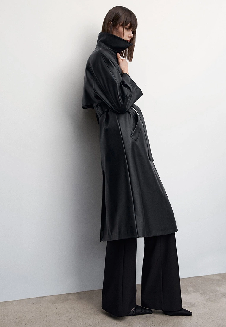 Mango Oversize Leather-Effect Trench Coat 9 Mango Oversize Leather-Effect Trench Coat - Image 7