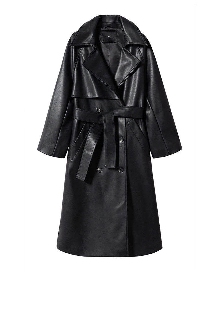 Mango Oversize Leather-Effect Trench Coat 10 Mango Oversize Leather-Effect Trench Coat - Image 8