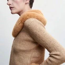 Mango Cardigan Faux-Fur Neck -Mango popular store mango 1339 2152536 3