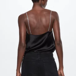 Mango Cami Top With Jewel Straps -Mango popular store mango 1345 4467436 3