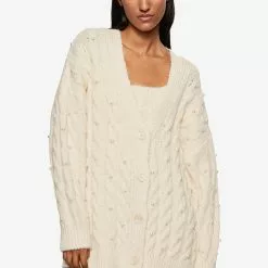 Mango Knitted Cardigan With Pearls