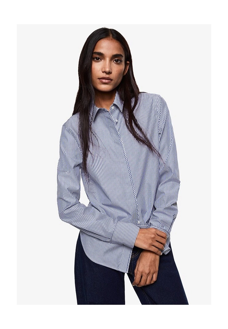 Mango Poplin Slim Striped Shirt 3 Mango Poplin Slim Striped Shirt