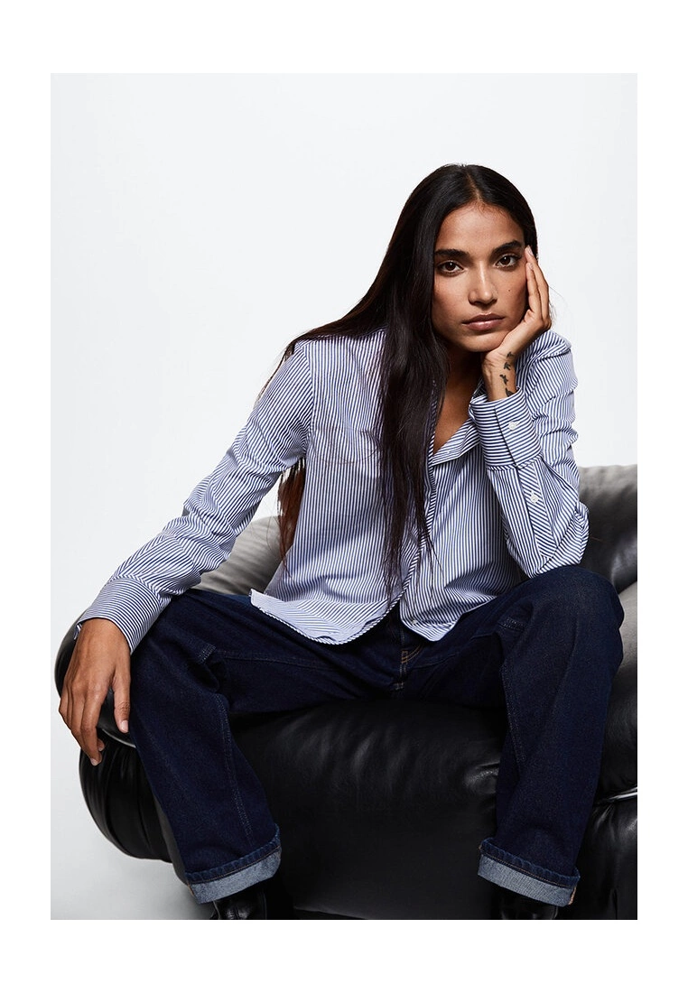 Mango Poplin Slim Striped Shirt 6 Mango Poplin Slim Striped Shirt - Image 4