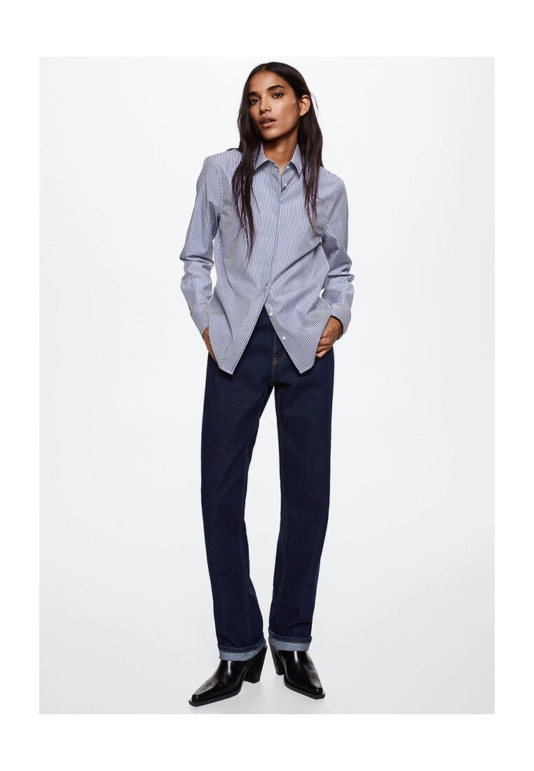 Mango Poplin Slim Striped Shirt 7 Mango Poplin Slim Striped Shirt - Image 5