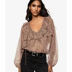 Mango Animal Print Blouse