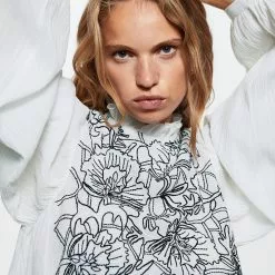 Mango Floral Embroidery Blouse -Mango popular store mango 1370 7077436 3