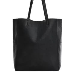 Mango Leather Shopper Bag
