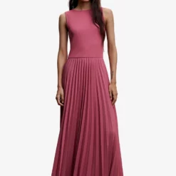 Mango Pleated Knitted Dress