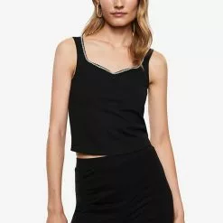 Mango Strass Corazon Neckline Top