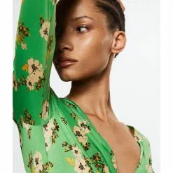 Mango Ruched Detail Flower Dress -Mango popular store mango 1436 0816626 4