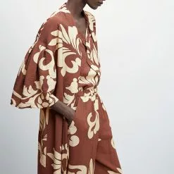 Mango Flowy Printed Kaftan Cardigan -Mango popular store mango 1438 5216936 3