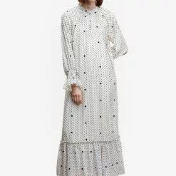 Mango Polka-Dot Dress With Ruffles