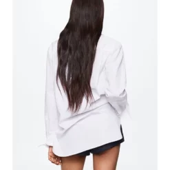 Mango Poplin Organic Cotton Shirt -Mango popular store mango 1458 5380826 2