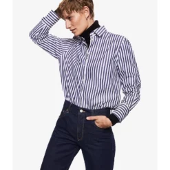 Mango Poplin Regular Striped Shirt