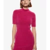Mango Knitted Dress With Fur Effect