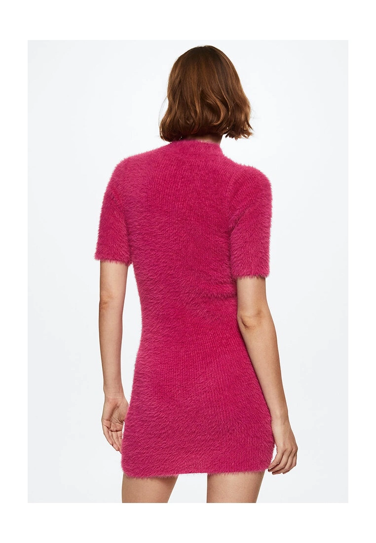 Mango Knitted Dress With Fur Effect 4 Mango Knitted Dress With Fur Effect - Image 2