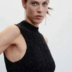 Mango Lurex Mock Neck Top -Mango popular store mango 1515 2667436 3