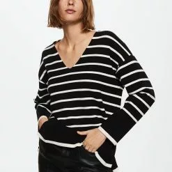 Mango Oversized Striped Sweater