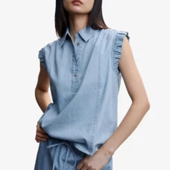 Mango Frill Sleeve Blouse