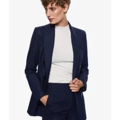 Mango Pinstripe Suit Blazer