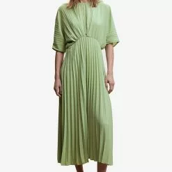 Mango Pleated Midi Dress
