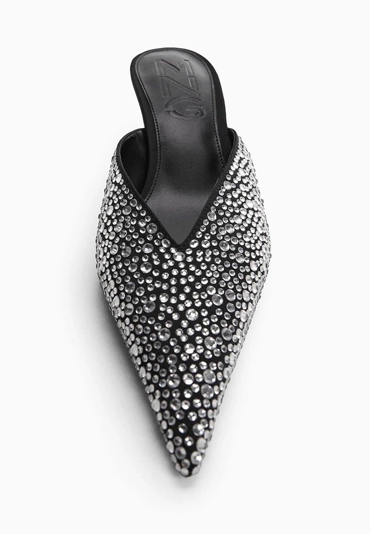 Mango Pointed Toe Rhinestone Heels 6 Mango Pointed Toe Rhinestone Heels - Image 4