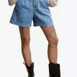 Mango Slouchy Pleated Shorts