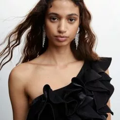 Mango Ruffled Draped Dress -Mango popular store mango 1617 1452536 3