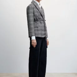 Mango Check Structured Quilted Jacket -Mango popular store mango 1632 8177436 4