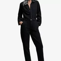 Mango Long Denim Jumpsuit