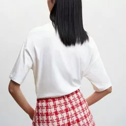 Mango Embroidered Message T-Shirt -Mango popular store mango 1740 2467636 2