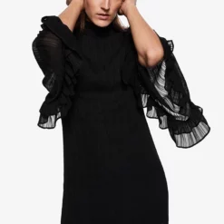 Mango Ruffled Sleeve Dress