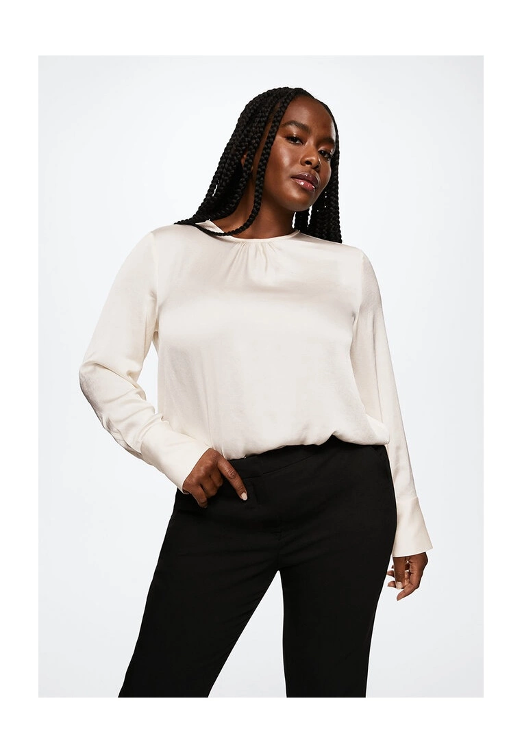 Mango Ruched Satin Blouse 4 Mango Ruched Satin Blouse - Image 2