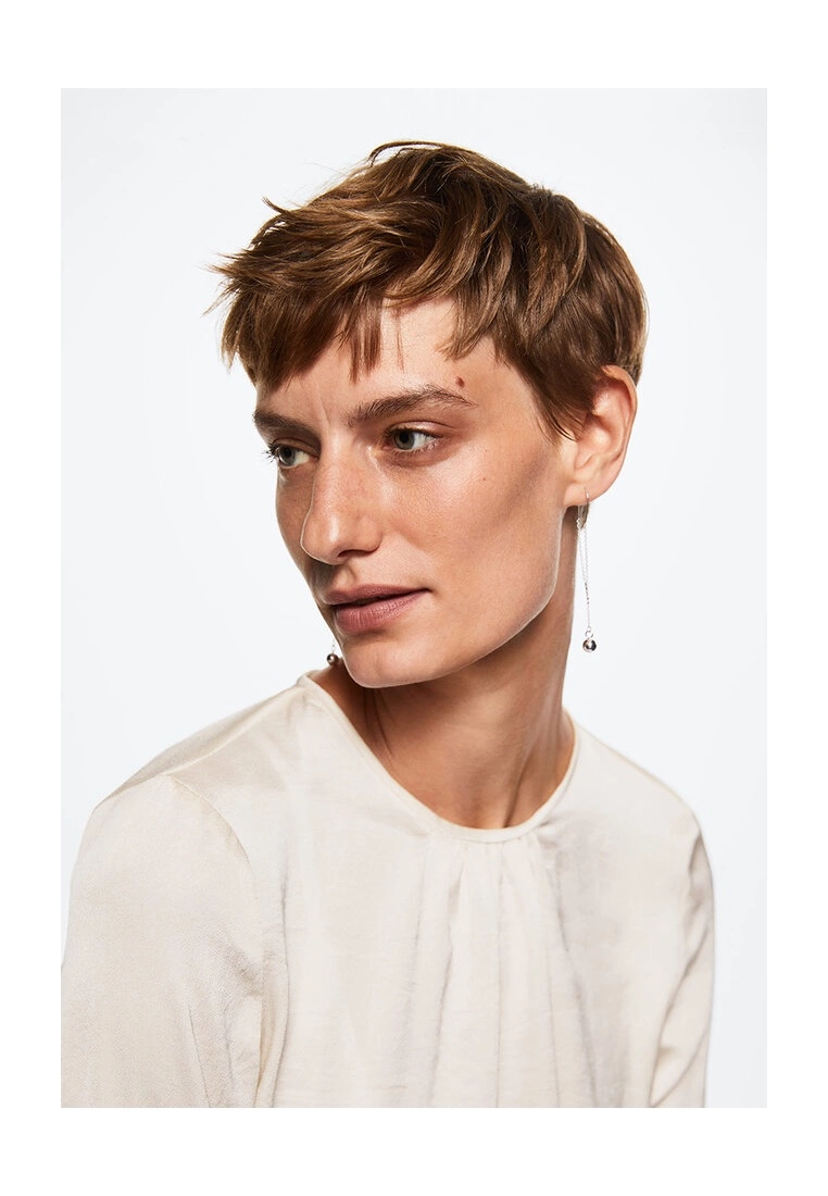 Mango Ruched Satin Blouse 6 Mango Ruched Satin Blouse - Image 4