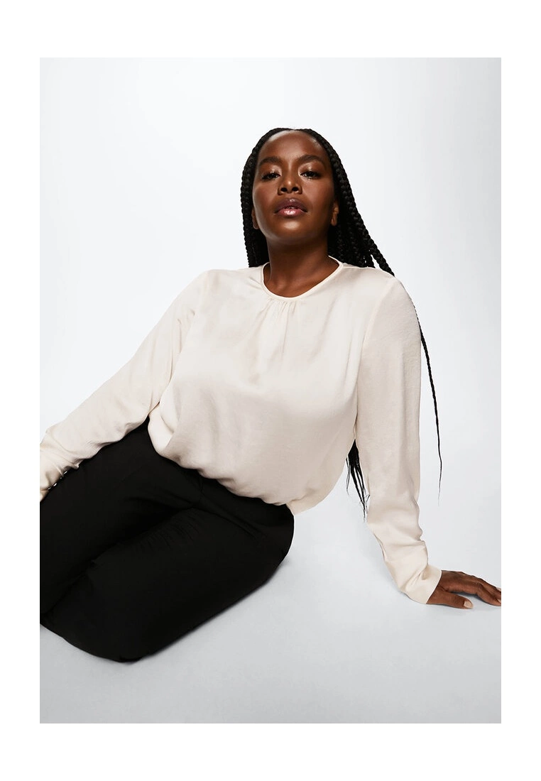 Mango Ruched Satin Blouse 10 Mango Ruched Satin Blouse - Image 8