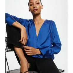 Mango Wrap V-Neckline Blouse -Mango popular store mango 1810 6816626 12