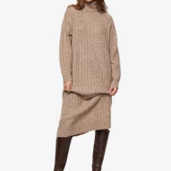 Mango Ribbed Turtleneck Dress