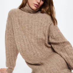 Mango Ribbed Turtleneck Dress -Mango popular store mango 1833 2706336 5